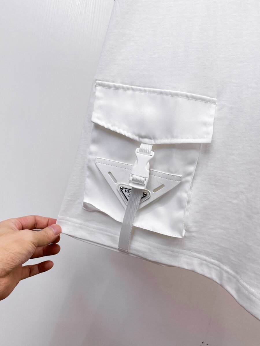 Prada ~ Official counter synchronous update ~ The NEW high-style short-sleeved T-shirt 🔥🔥 Heavy launch thickened 300g high density/小玲 - Image 6