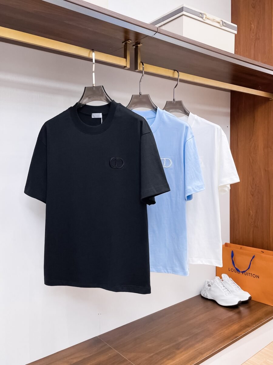 Dior ~ Official counter synchronous update ~ The NEW high-style short-sleeved T-shirt 🔥🔥 Heavy launch thickened 300g high density/小玲