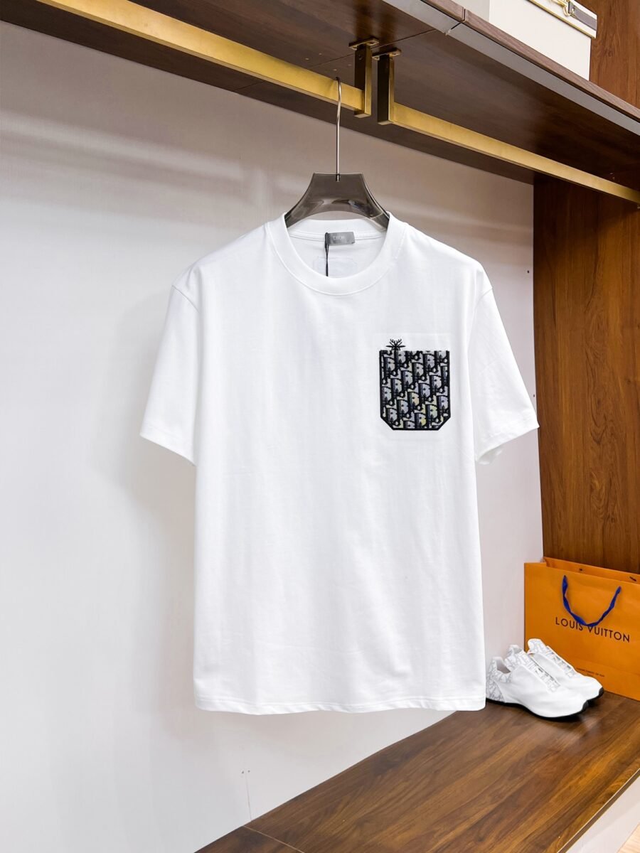 Dior ~ Official counter synchronous update ~ The NEW high-style short-sleeved T-shirt 🔥🔥 Heavy launch thickened 300g high density/小玲 - Image 4