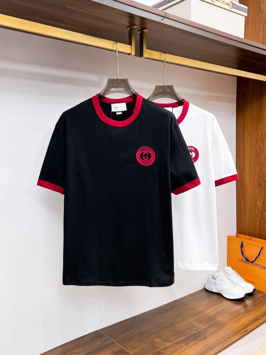 Gucci ~ Official counter synchronous update ~ The NEW high-style short-sleeved T-shirt 🔥🔥 Heavy launch thickened 300g high density/小玲