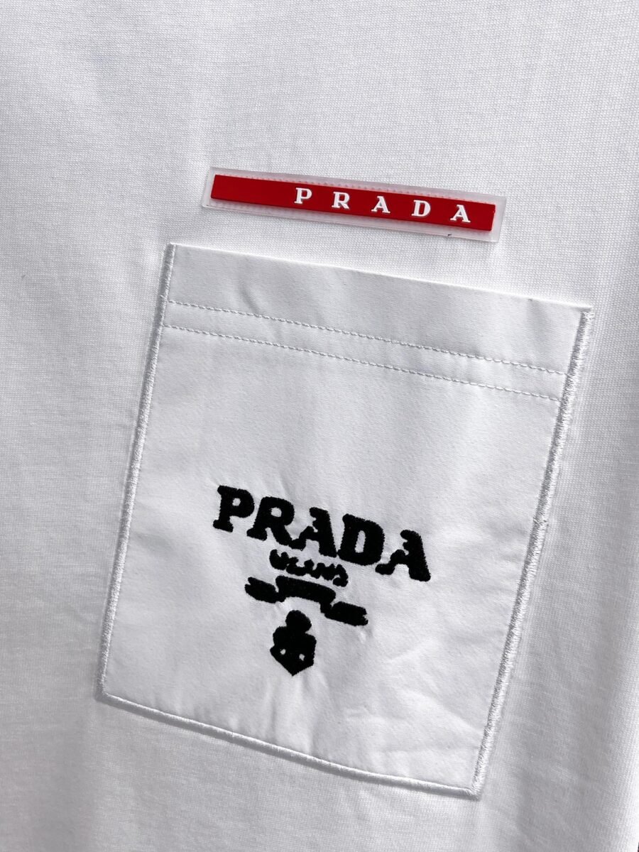 Prada ~ Official counter synchronous update ~ The NEW high-style short-sleeved T-shirt 🔥🔥 Heavy launch thickened 300g high density/小玲 - Image 6