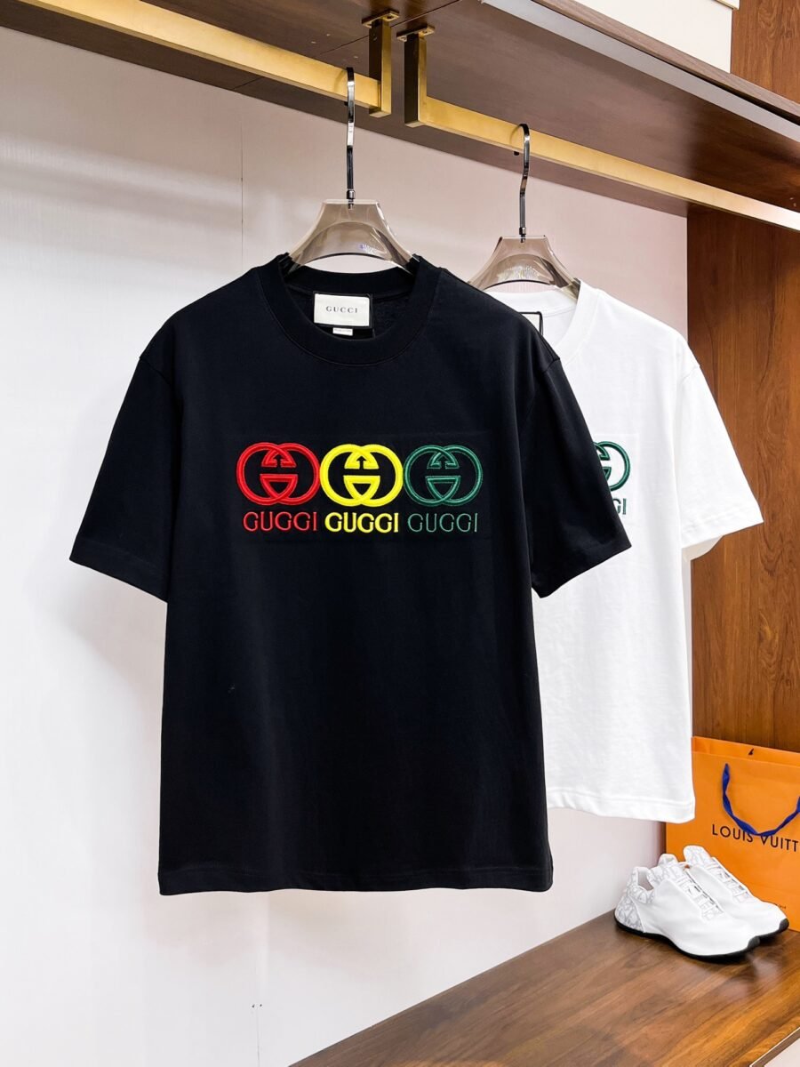 Gucci ~ Official counter synchronous update ~ The NEW high-style short-sleeved T-shirt 🔥🔥 Heavy launch thickened 300g high density/小玲