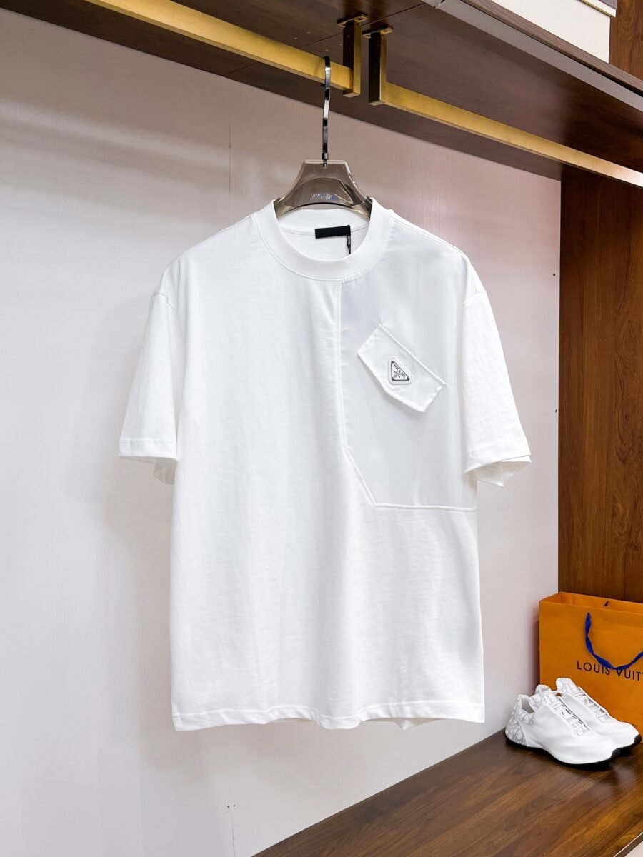 Prada ~ Official counter synchronous update ~ The NEW high-style short-sleeved T-shirt 🔥🔥 Heavy launch thickened 300g high density/小玲 - Image 4