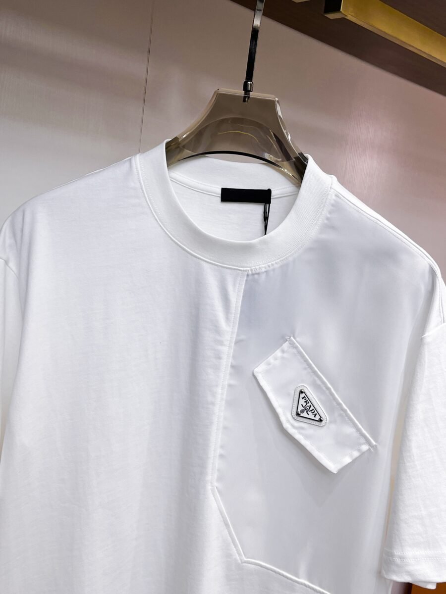 Prada ~ Official counter synchronous update ~ The NEW high-style short-sleeved T-shirt 🔥🔥 Heavy launch thickened 300g high density/小玲 - Image 5