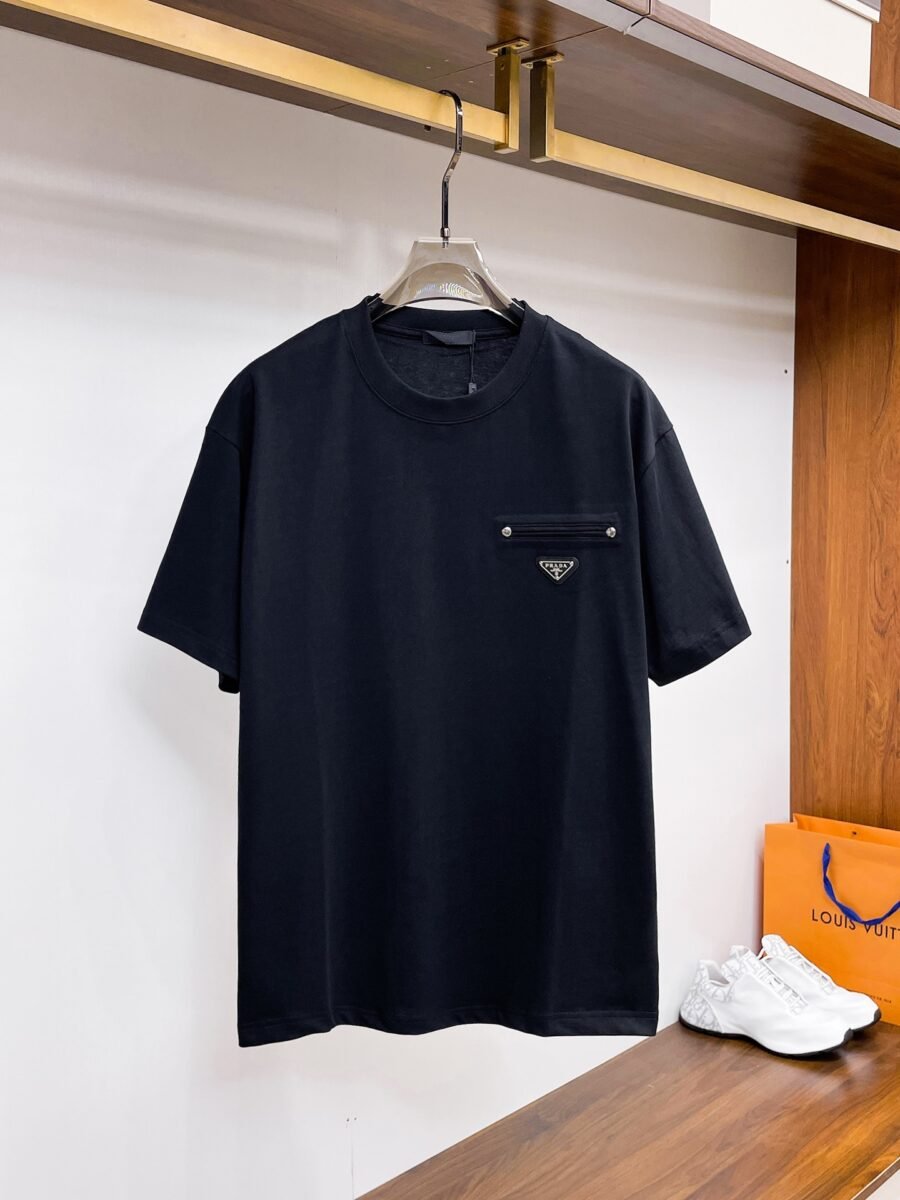 Prada ~ Official counter synchronous update ~ The NEW high-style short-sleeved T-shirt 🔥🔥 Heavy launch thickened 280g high density/小玲 - Image 3