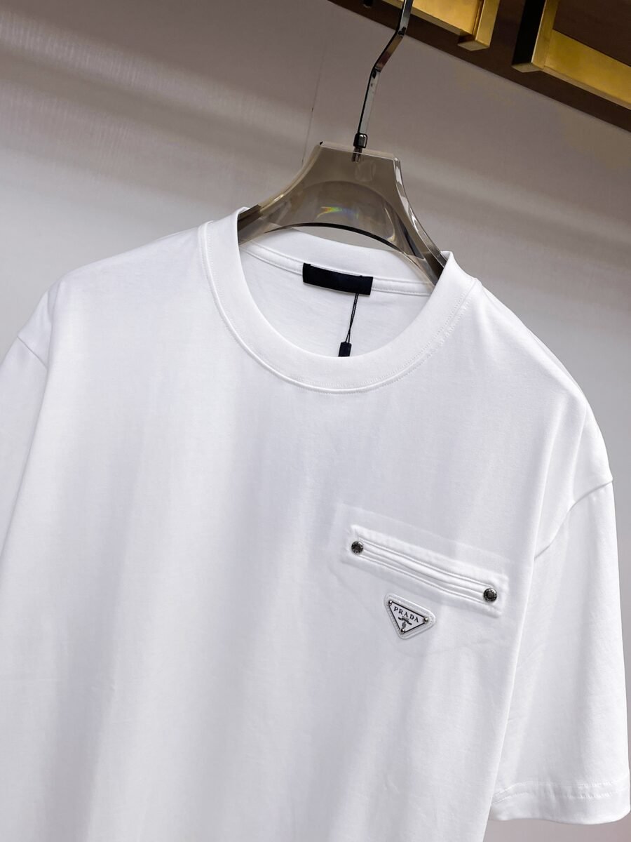 Prada ~ Official counter synchronous update ~ The NEW high-style short-sleeved T-shirt 🔥🔥 Heavy launch thickened 280g high density/小玲 - Image 6