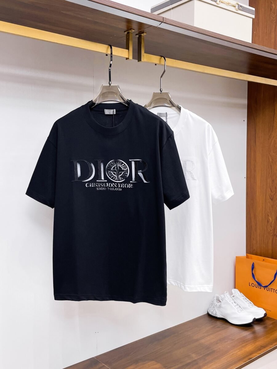 Dior ~ Official counter synchronous update ~ The NEW high-style short-sleeved T-shirt 🔥🔥 Heavy launch thickened 300g high density/小玲