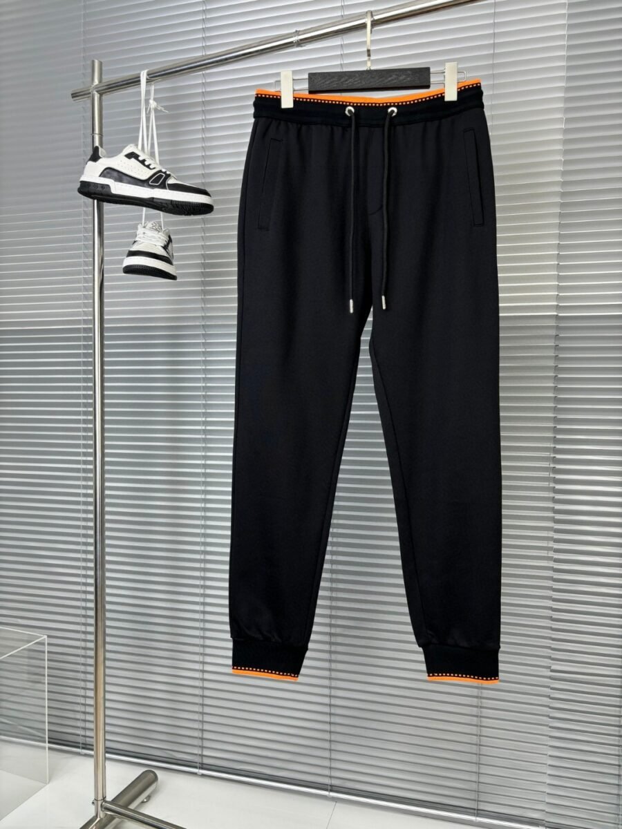 Hermes 2025SS Autumn/Winter New product! Men's classic embroidered logo Elements Athleisure Hooded Cardigan coat + drawstring sweatpants set!/带 - Image 8