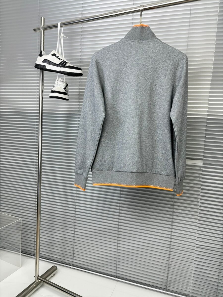 Hermes 2025SS Autumn/Winter New product! Men's classic embroidered logo Elements Athleisure Hooded Cardigan coat + drawstring sweatpants set!/带 - Image 13