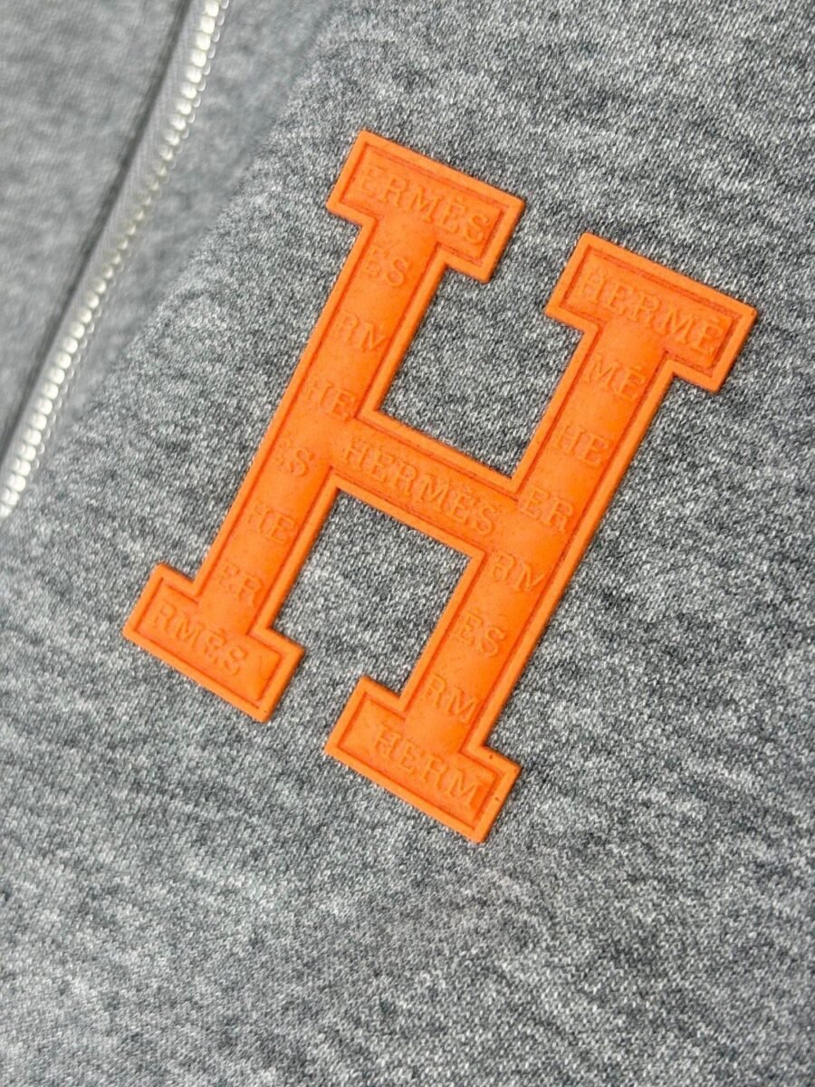 Hermes 2025SS Autumn/Winter New product! Men's classic embroidered logo Elements Athleisure Hooded Cardigan coat + drawstring sweatpants set!/带 - Image 15