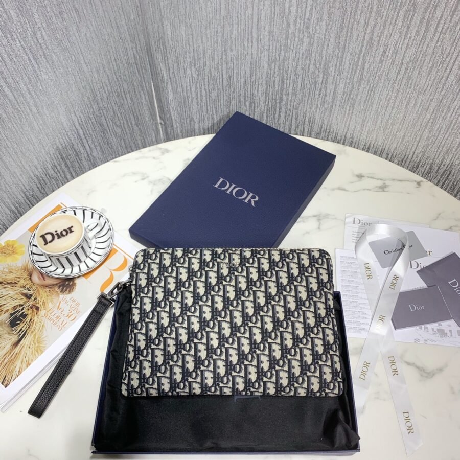 Dior canvas twill jacquard multi-functional stand collar clutch bag - Image 2