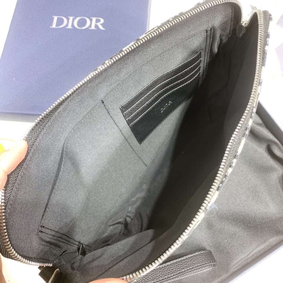 Dior canvas twill jacquard multi-functional stand collar clutch bag - Image 7