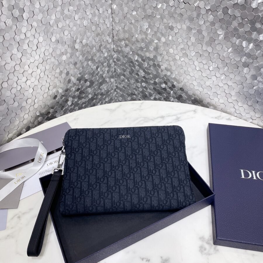 Dior canvas twill jacquard multi-functional stand collar clutch bag - Image 2