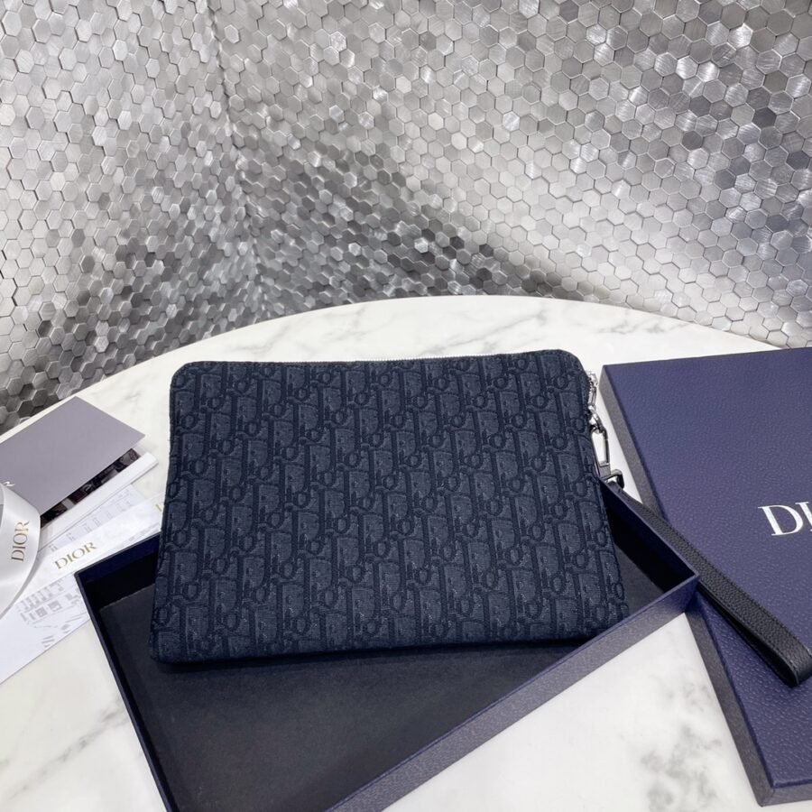 Dior canvas twill jacquard multi-functional stand collar clutch bag - Image 9